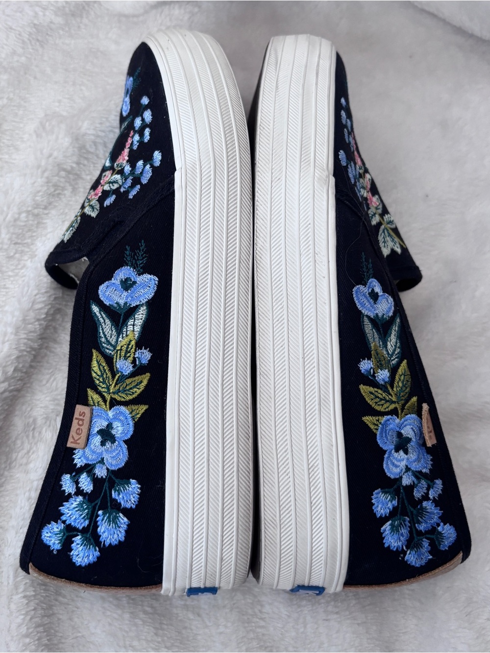 Rifle Paper Co. x Keds Triple Decker Slip-On Platform Sneakers 7.5 Embroidered - Picture 5 of 9